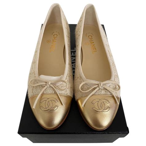 chanel ballet flats tweed|Chanel ballet flats beige.